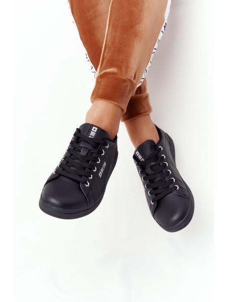 Women's Leather Sneakers BIG STAR DD274586 Black-Silver