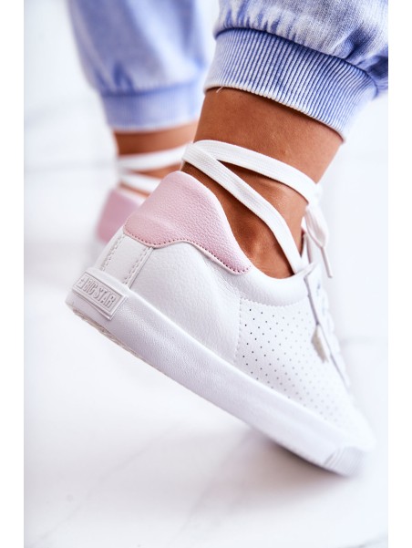 Women's Leather Sneakers BIG STAR HH274073 White-Pink