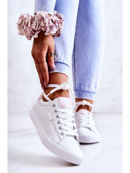 Women's Leather Sneakers BIG STAR HH274073 White-Pink