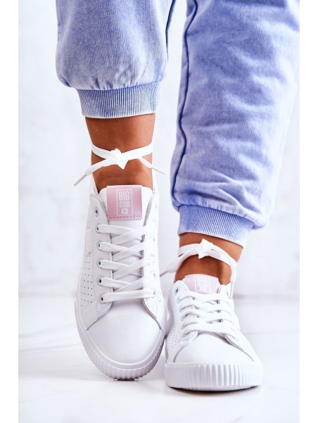 Women's Leather Sneakers BIG STAR HH274073 White-Pink