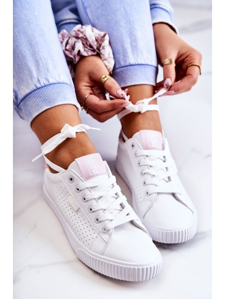 Women's Leather Sneakers BIG STAR HH274073 White-Pink