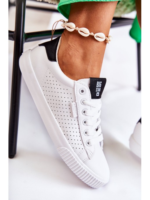 Women's Leather Sneakers BIG STAR HH274071 White-Black Women's Leather Sneakers BIG STAR HH274071 White-Black