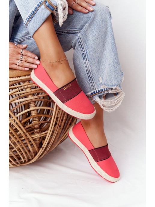 Espadrilės ant pinto pado Didelė žvaigždė HH274478 Raudona