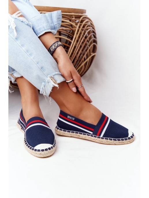 Espadrilės ant pinto pado didelė žvaigždė HH274483 tamsiai mėlyna Espadrilės ant pinto pado didelė žvaigždė HH274483 tamsiai mėlyna