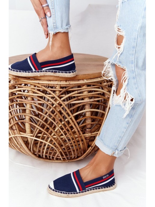 Espadrilės ant pinto pado didelė žvaigždė HH274483 tamsiai mėlyna Espadrilės ant pinto pado didelė žvaigždė HH274483 tamsiai mėlyna