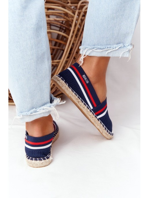 Espadrilės ant pinto pado didelė žvaigždė HH274483 tamsiai mėlyna Espadrilės ant pinto pado didelė žvaigždė HH274483 tamsiai mėlyna