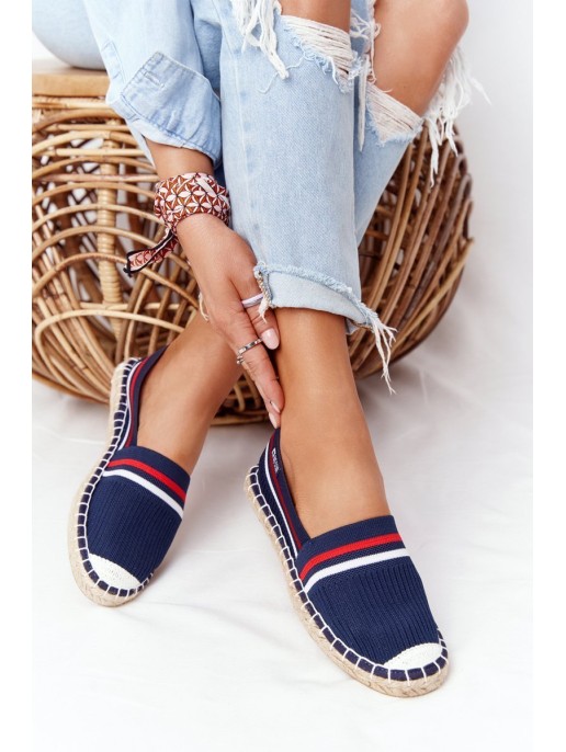 Espadrilės ant pinto pado didelė žvaigždė HH274483 tamsiai mėlyna Espadrilės ant pinto pado didelė žvaigždė HH274483 tamsiai mėlyna
