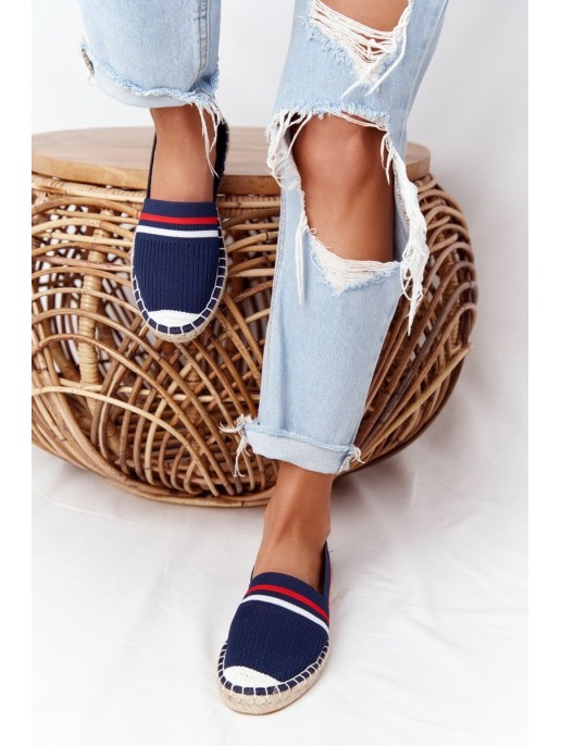 Espadrilės ant pinto pado didelė žvaigždė HH274483 tamsiai mėlyna Espadrilės ant pinto pado didelė žvaigždė HH274483 tamsiai mėlyna