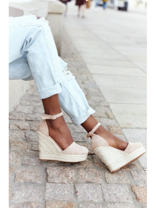 Braided Wedge Sandals Beige Avocado Braided Wedge Sandals Beige Avocado