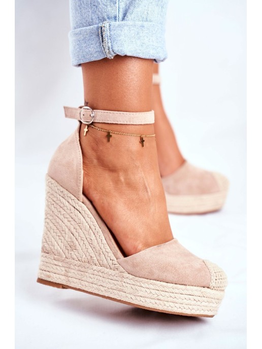 Braided Wedge Sandals Beige Avocado Braided Wedge Sandals Beige Avocado