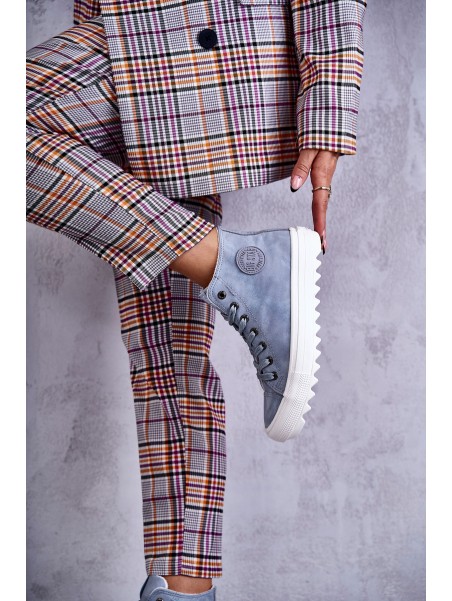 Women's Leather Warm Sneakers Big Star EE274115 Light Blue