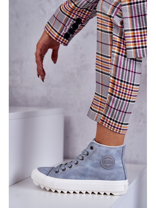 Women's Leather Warm Sneakers Big Star EE274115 Light Blue Women's Leather Warm Sneakers Big Star EE274115 Light Blue