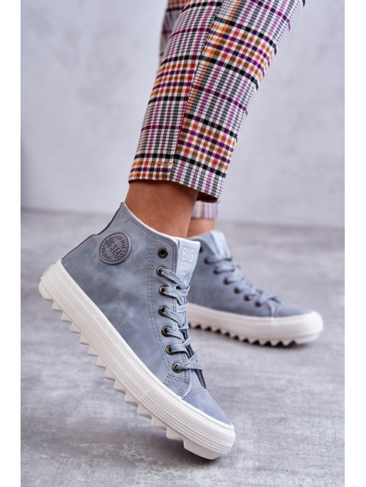 Women's Leather Warm Sneakers Big Star EE274115 Light Blue Women's Leather Warm Sneakers Big Star EE274115 Light Blue