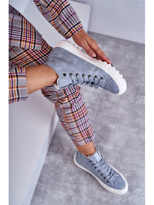 Women's Leather Warm Sneakers Big Star EE274115 Light Blue Women's Leather Warm Sneakers Big Star EE274115 Light Blue