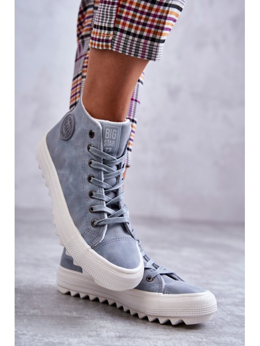 Women's Leather Warm Sneakers Big Star EE274115 Light Blue Women's Leather Warm Sneakers Big Star EE274115 Light Blue