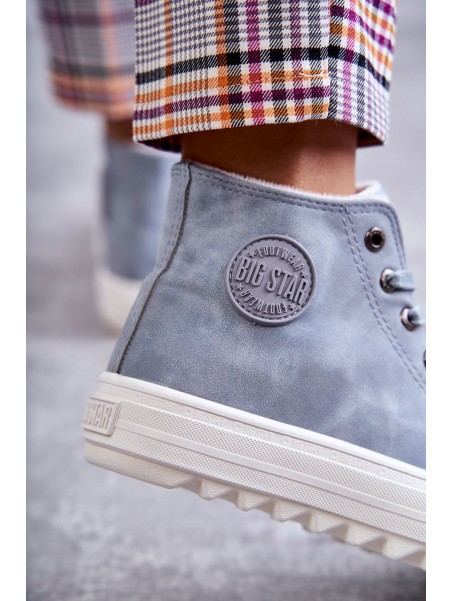 Women's Leather Warm Sneakers Big Star EE274115 Light Blue