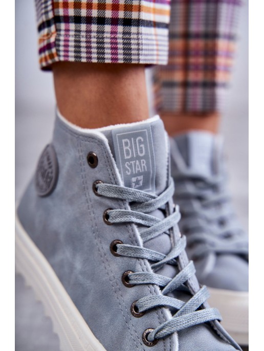 Women's Leather Warm Sneakers Big Star EE274115 Light Blue Women's Leather Warm Sneakers Big Star EE274115 Light Blue