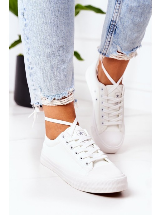 Women's Leather Sneakers White Mega Women's Leather Sneakers White Mega
