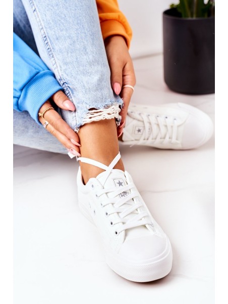 Women's Leather Sneakers White Mega