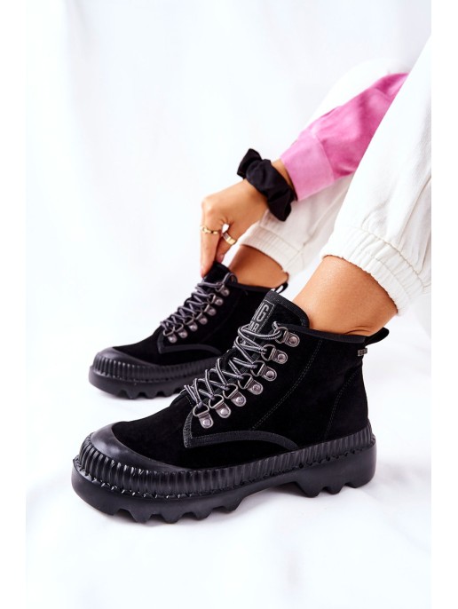 Leather Trapper Boots Big Star II274363 Black Leather Trapper Boots Big Star II274363 Black