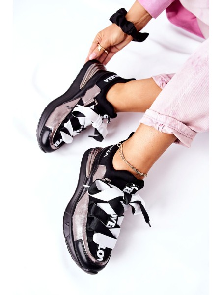 Sporty Sneakers Shoes Black And Silver Dexla