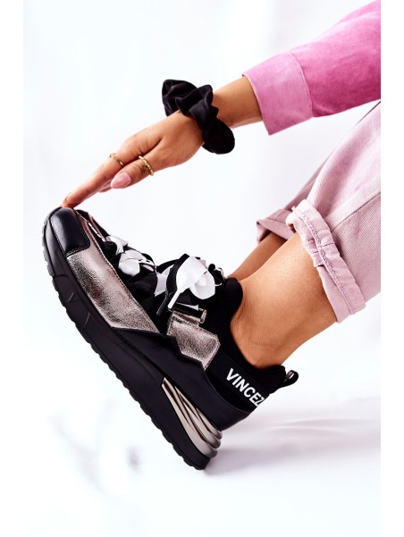 Sporty Sneakers Shoes Black And Silver Dexla