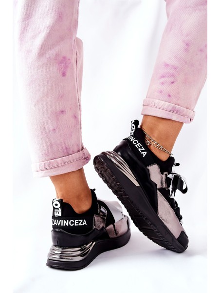 Sporty Sneakers Shoes Black And Silver Dexla