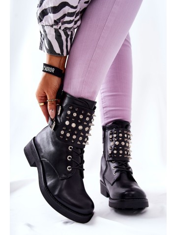 Boots On the zip With Studs Black Laurena 2