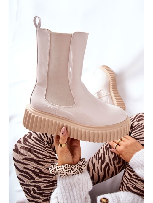 High-top Platform Boots Beige Sereia High-top Platform Boots Beige Sereia