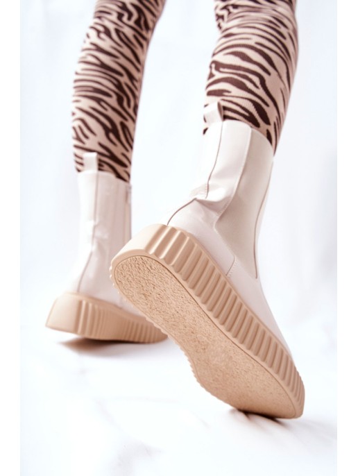 High-top Platform Boots Beige Sereia High-top Platform Boots Beige Sereia