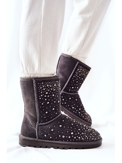 Warm-up snow boots with rhinestones Grey Mariella Warm-up snow boots with rhinestones Grey Mariella