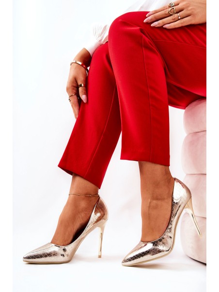 Snake Pattern Stilettos Gold Tissoria