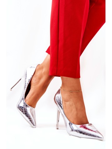 Snake Pattern Stilettos Silver Tissoria 2