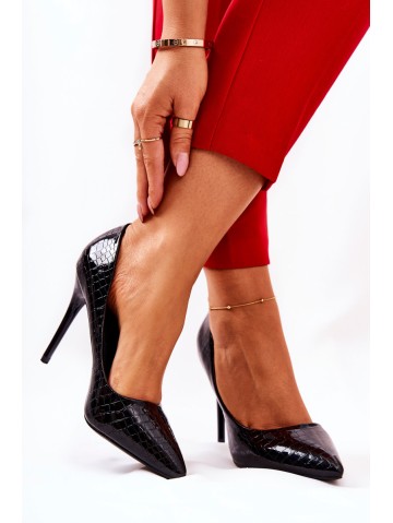 Snake Pattern Stilettos Black Tissoria 2