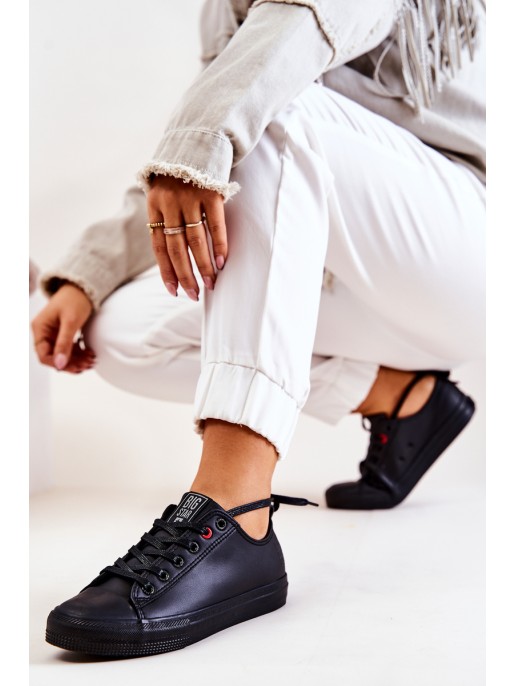 Žemi odiniai sportbačiai Big Star JJ274006 juodi Žemi odiniai sportbačiai Big Star JJ274006 juodi