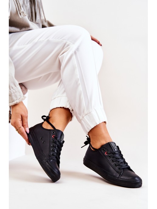 Žemi odiniai sportbačiai Big Star JJ274006 juodi Žemi odiniai sportbačiai Big Star JJ274006 juodi