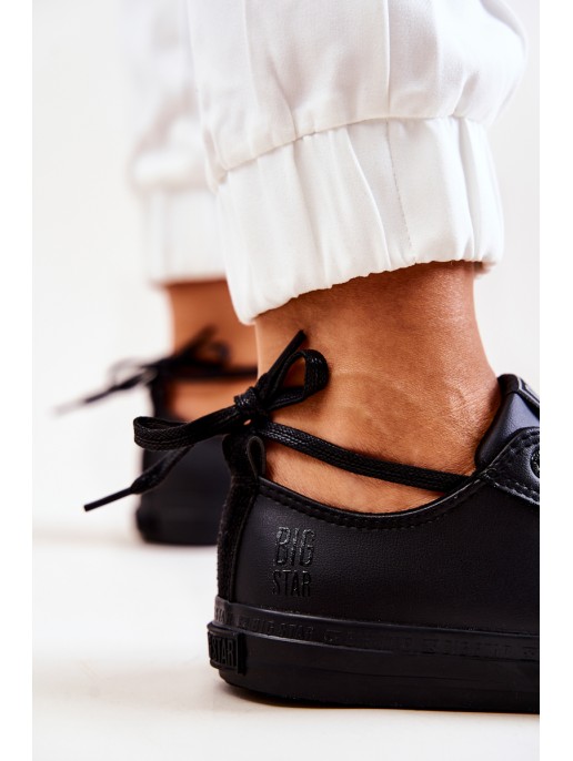 Žemi odiniai sportbačiai Big Star JJ274006 juodi Žemi odiniai sportbačiai Big Star JJ274006 juodi