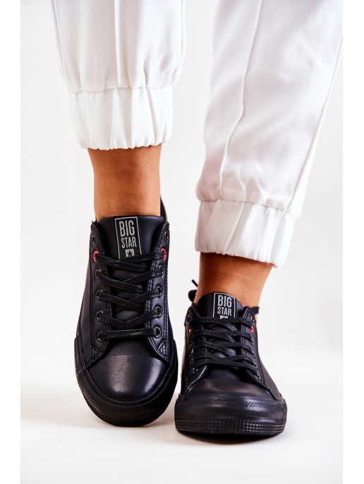 Žemi odiniai sportbačiai Big Star JJ274006 juodi Žemi odiniai sportbačiai Big Star JJ274006 juodi