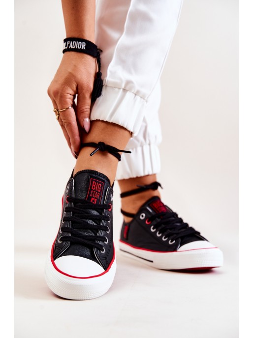 Odiniai sportbačiai BIG STAR JJ274129 Juodi Odiniai sportbačiai BIG STAR JJ274129 Juodi