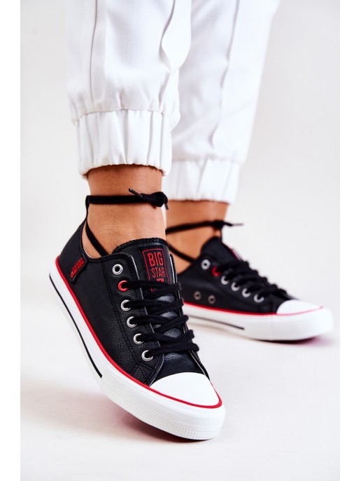 Odiniai sportbačiai BIG STAR JJ274129 Juodi Odiniai sportbačiai BIG STAR JJ274129 Juodi