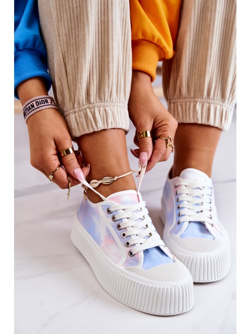 Low Sneakers On Platform Blue-pink Mischa