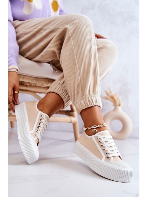 Low Sneakers On Platform Beige Mischa
