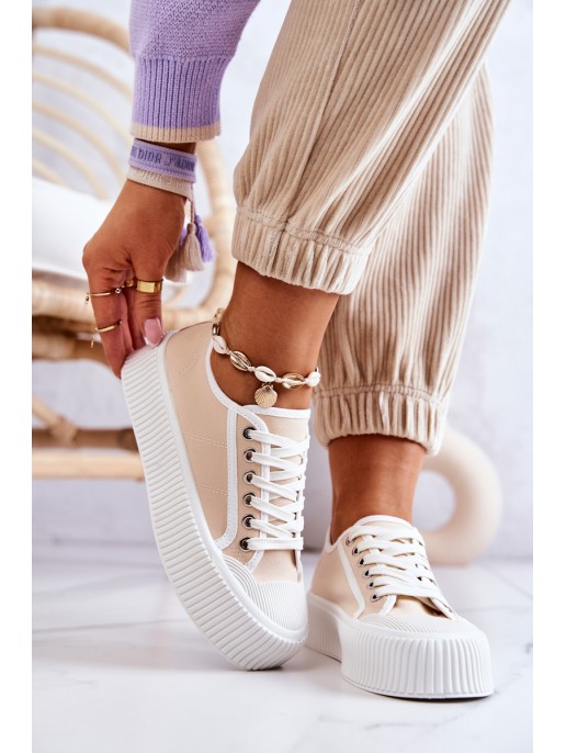 Low Sneakers On Platform Beige Mischa