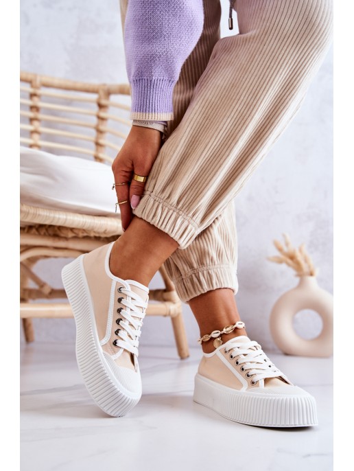 Low Sneakers On Platform Beige Mischa