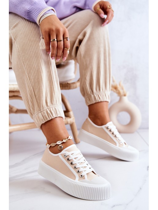 Low Sneakers On Platform Beige Mischa