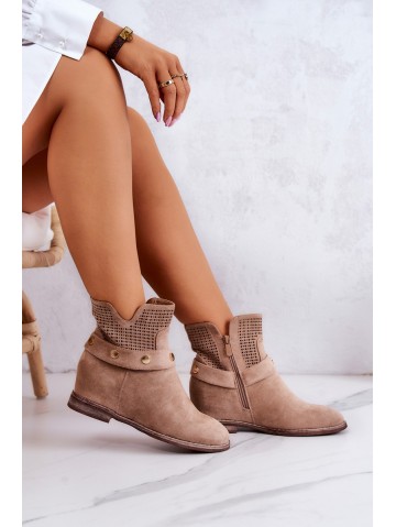 Openwork Women's Spring Boots Beige Royale 2