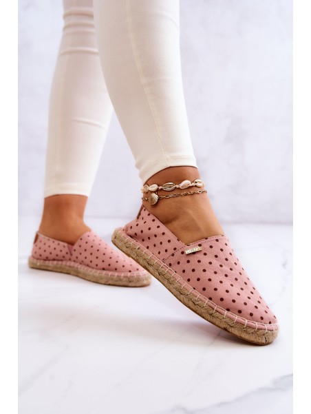 Women's Espadrilles With Polka Dots Big Star JJ274869 Pink