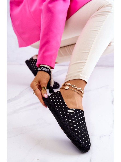Women's Espadrilles With Polka Dots Big Star JJ274867 Black Women's Espadrilles With Polka Dots Big Star JJ274867 Black