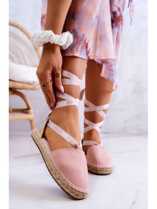 Women's Tied Espadrilles Big Star JJ274864 Pink Women's Tied Espadrilles Big Star JJ274864 Pink