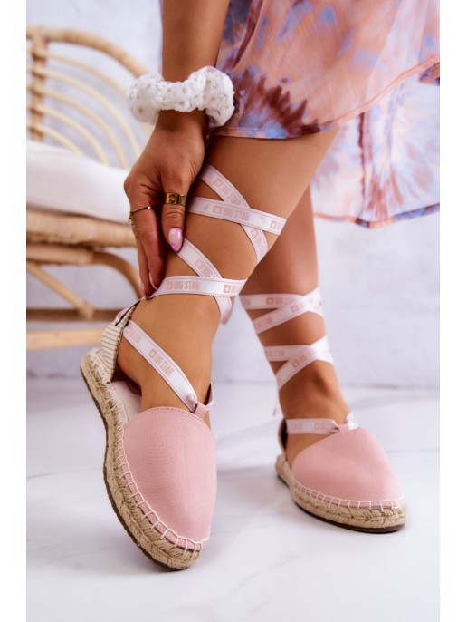 Women's Tied Espadrilles Big Star JJ274864 Pink Women's Tied Espadrilles Big Star JJ274864 Pink